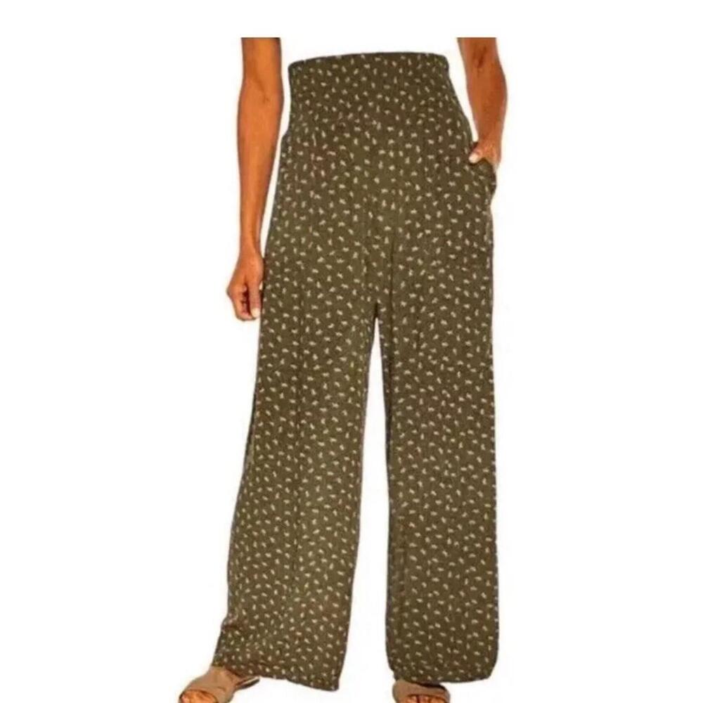 Three Dots Ladies' Pull On Pant Small Green F4
